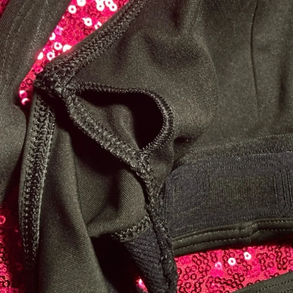 Victoria’s Secret Pink Ultimate Square-Neck Sports Bra Black Sparkle Size Large - Picture 14 of 17